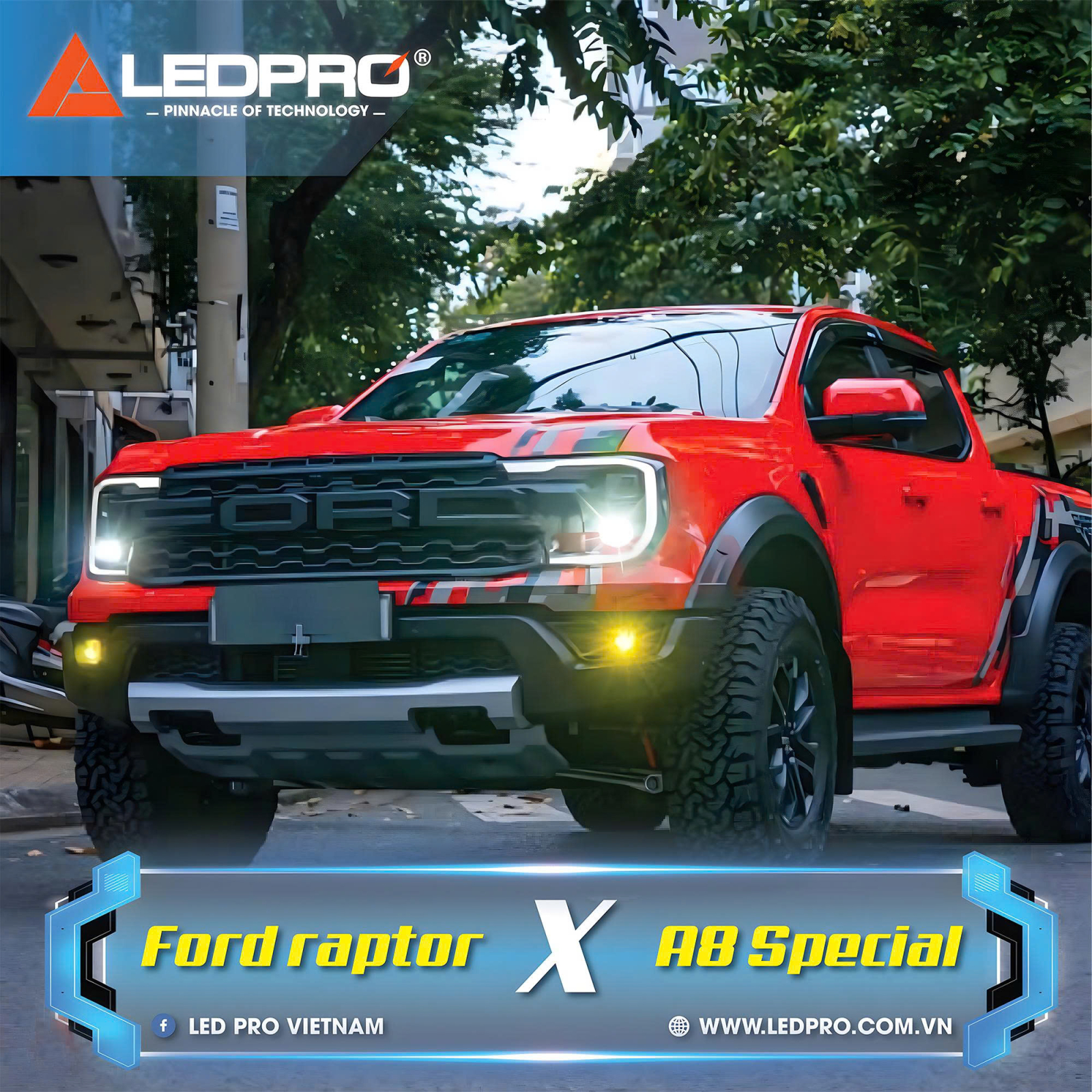 Ford Raptor Nâng Cấp Đèn Bi Gầm LEDPRO A8 Special