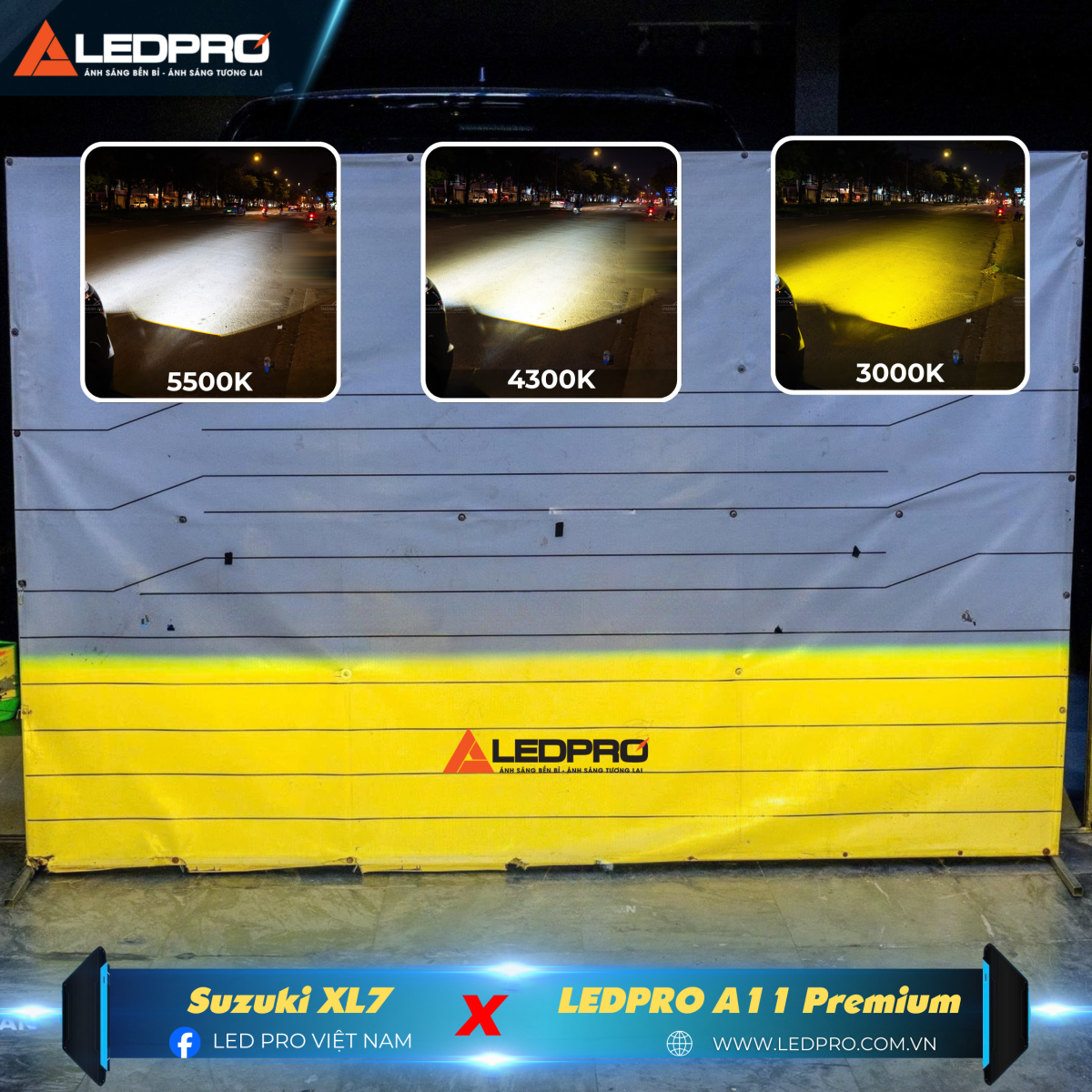 LEDPRO A11 Premium mang nguồn sáng chất lượng, bám đường cực tốt cho xe