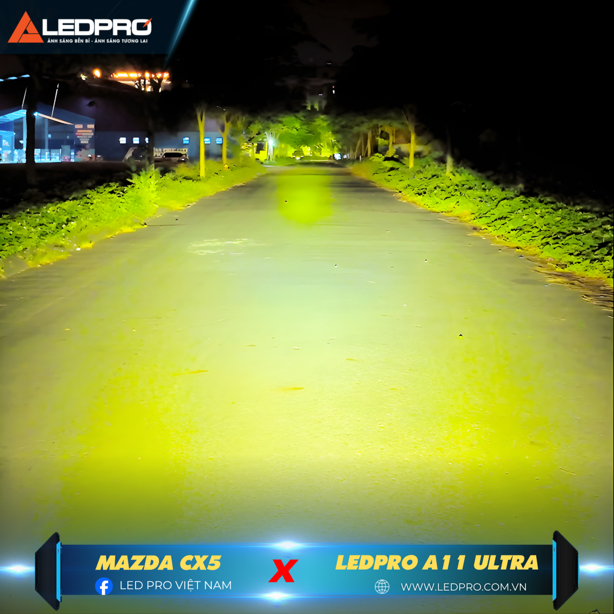 Phá mưa, phá sương, đi cao tốc tối, ánh sáng vượi trội của LEDPRO A11 Ultra