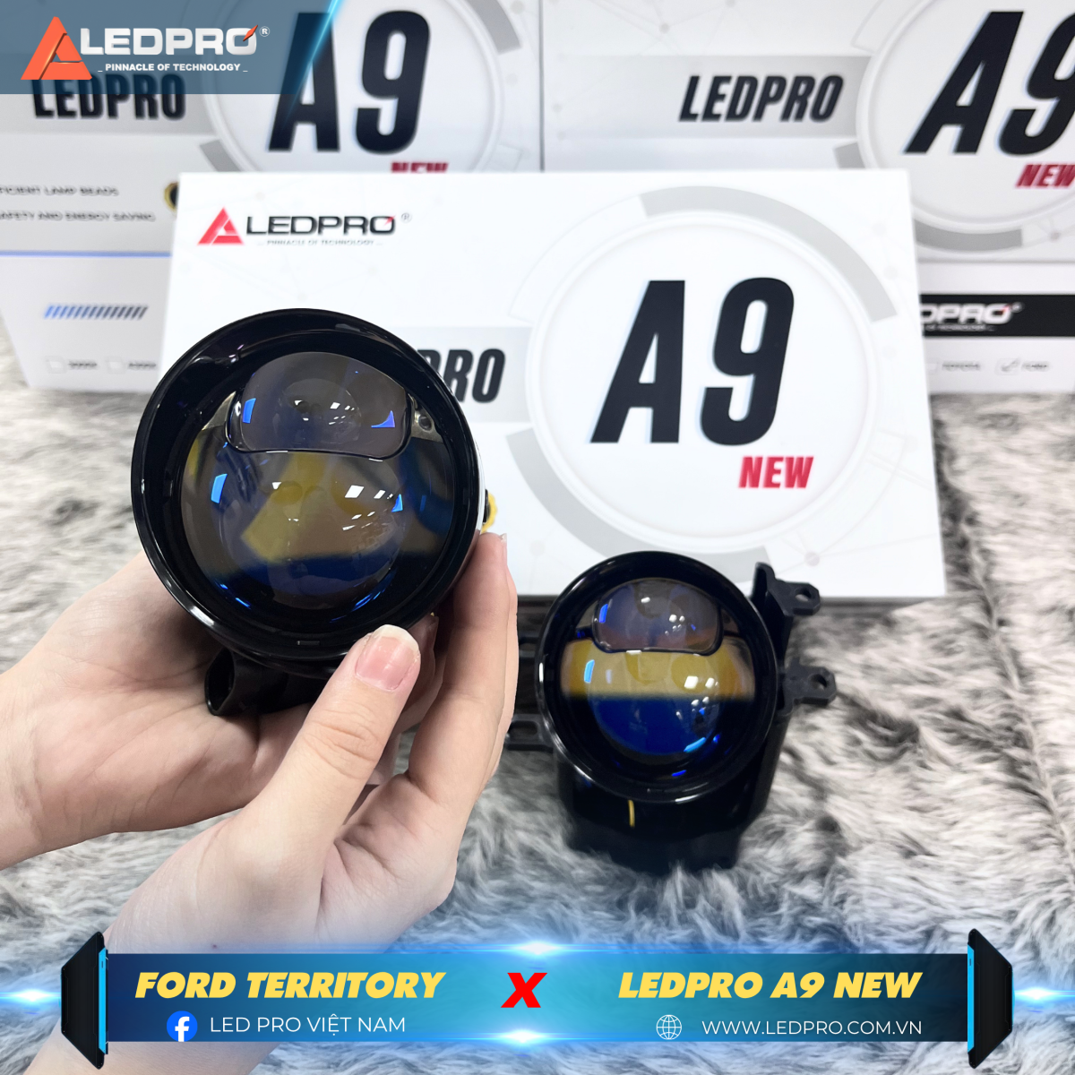 Bi gầm 3 inch quốc dân LEDPRO A9 New sẽ giải pháp tăng sáng tối ưu hàng đầu cho xe