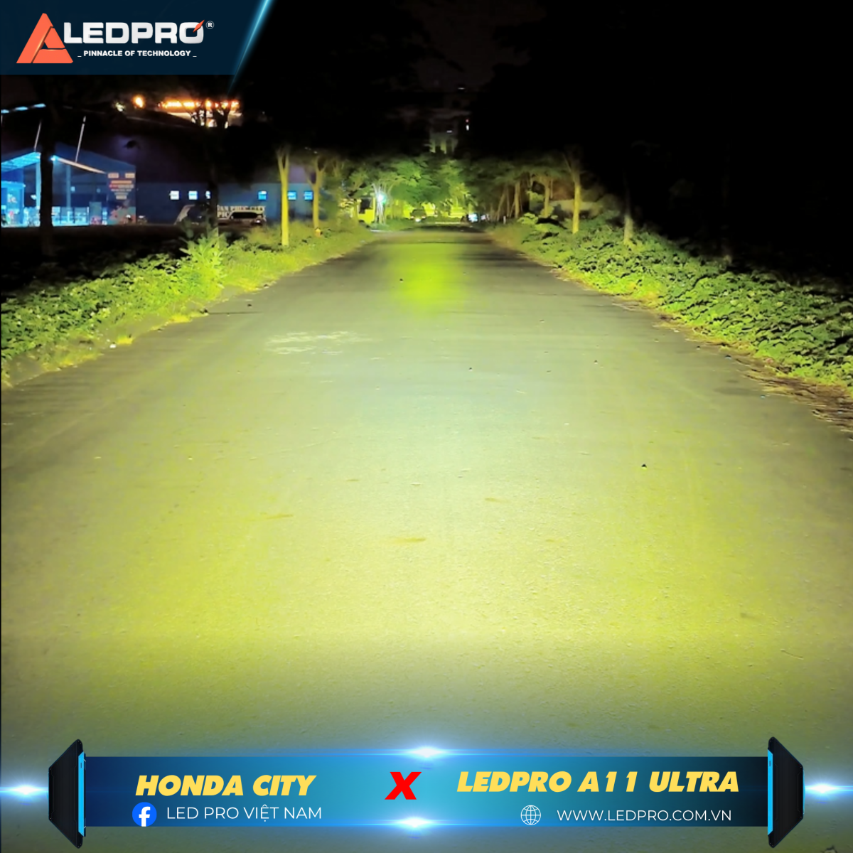 Ánh sáng bám đường hàng đầu, mịn, sắc nét mang lại tầm nhìn an toàn cho xe