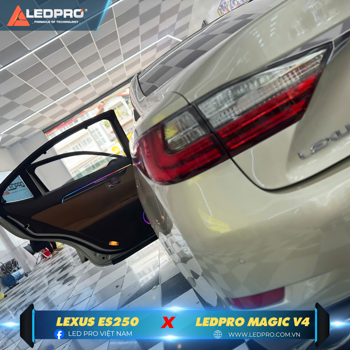 Lexus ES250 đã sang trọng lại thêm đẳng cấp và cá tính với led nội thất sống động
