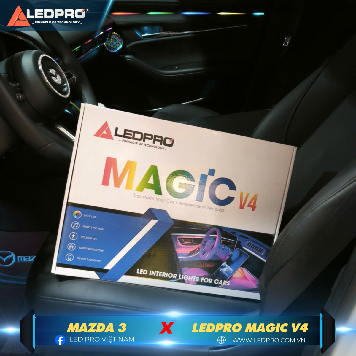 LEDPRO MAGIC V4 là sản phẩm top đầu trong lĩnh vực led nội thất ô tô