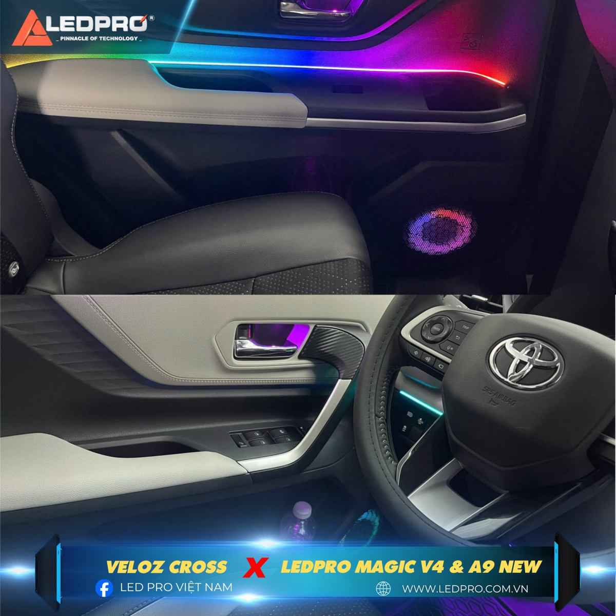 Veloz Cross như được lột xác khi nâng cấp LEDPRO Magic V4