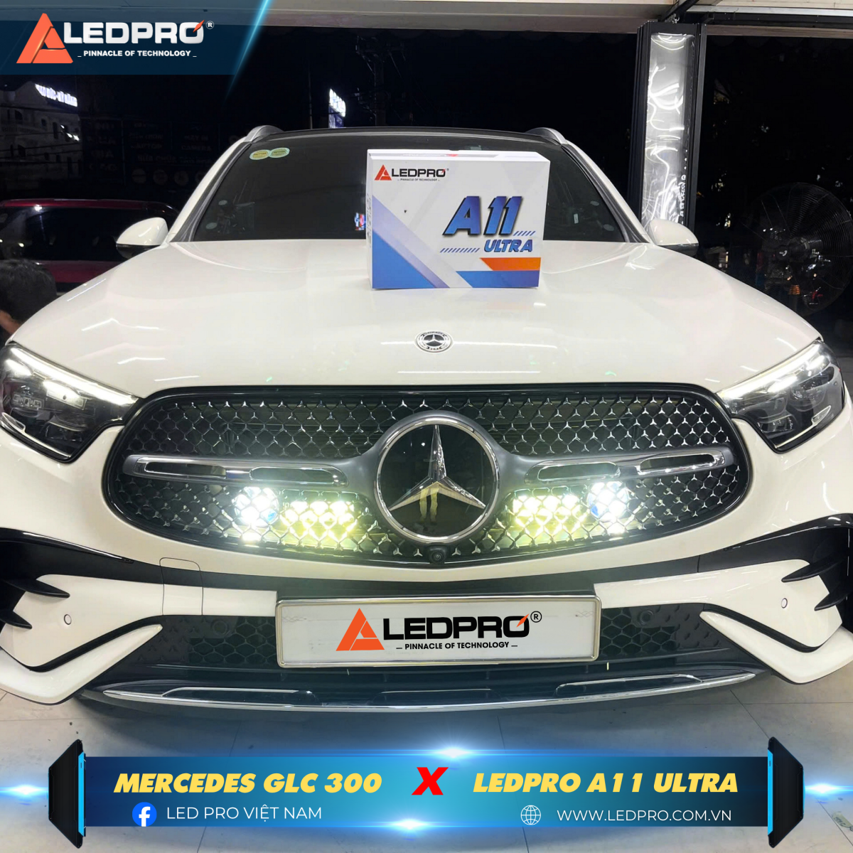 GLC 300 nâng cấp với bi gầm có chất lượng ánh sáng hàng đầu thị trường