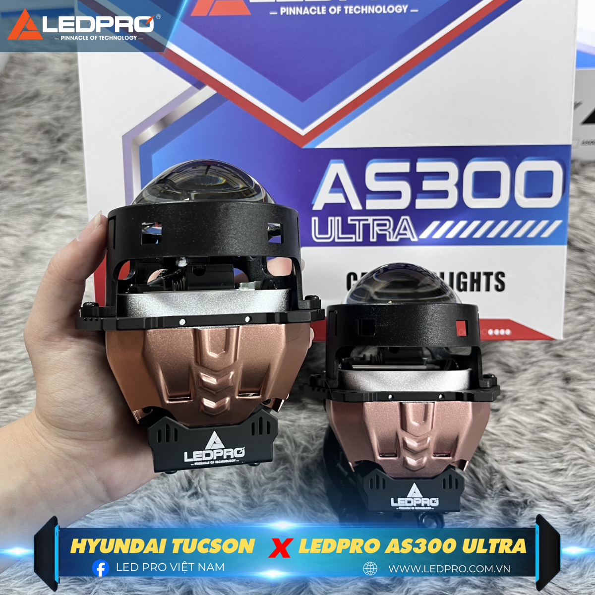 Bi pha LEDPRO AS300 Ultra là bi pha hàng đầu thị trường với ánh sáng chuẩn an toàn và mạnh mẽ