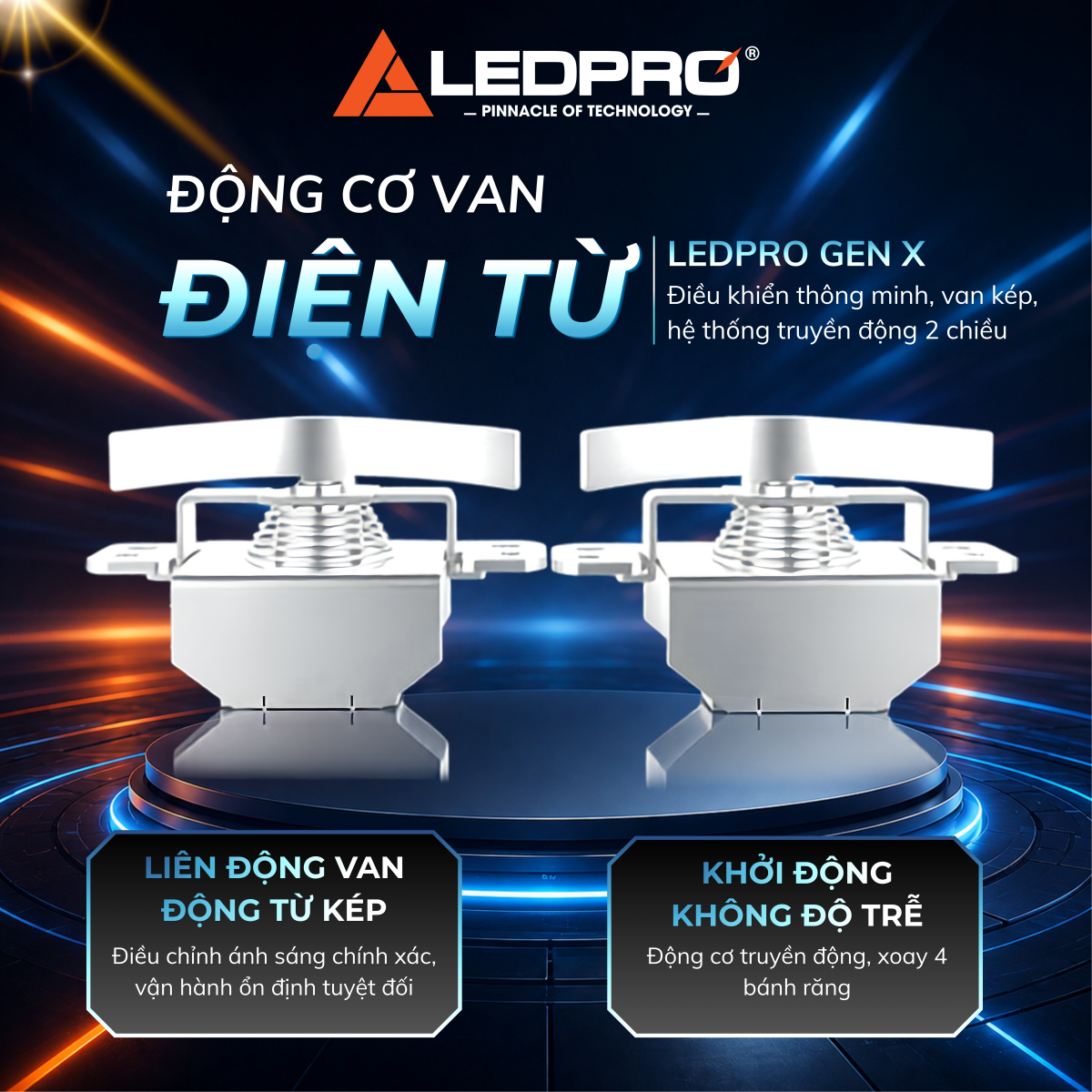 Động cơ van điện từ cấu tạo bên trong đèn trợ sáng 3 màu Ledpro Gen-X