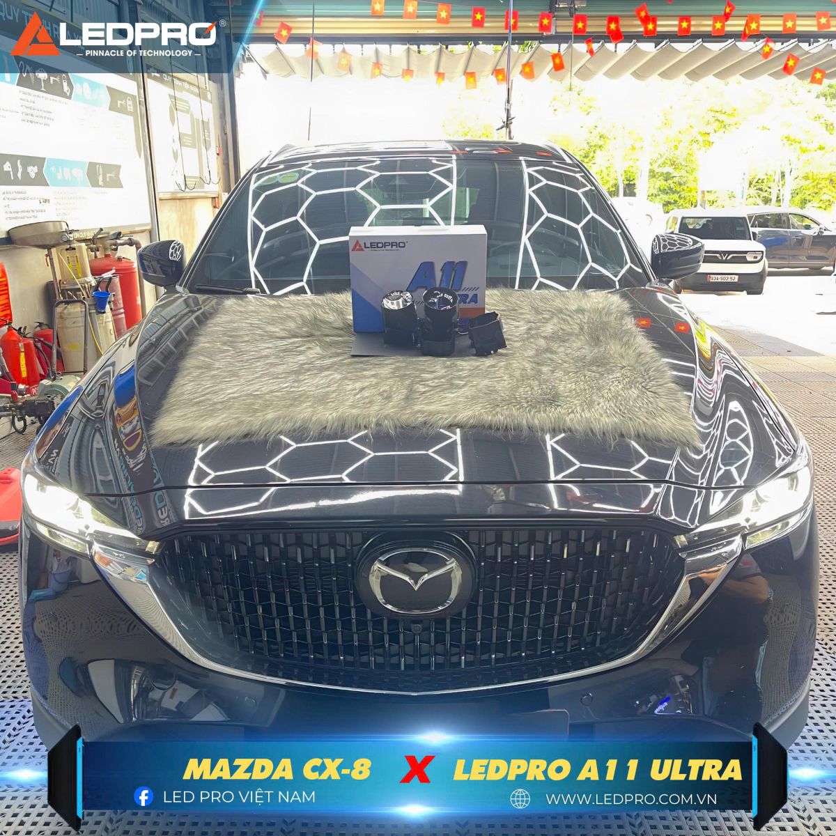 Mazda CX8 nâng cấp ánh sáng bằng Ledpro A11 Ultra