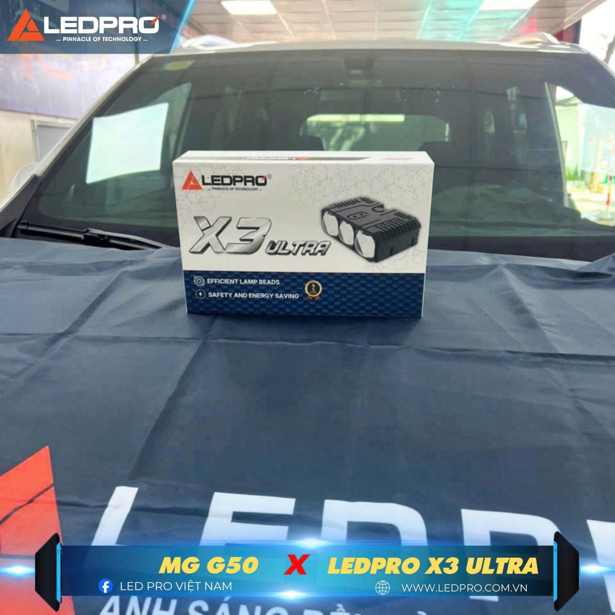 Đèn trợ sáng Ledpro X3 Ultra nhằm cải thiện hệ thống chiếu sáng trên ô tô