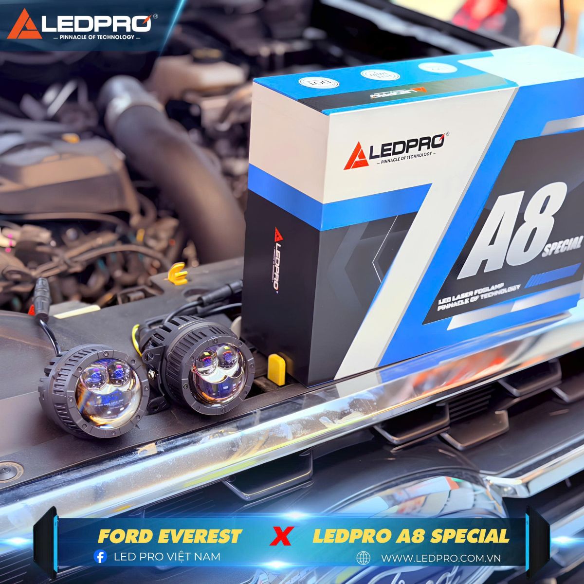 Ledpro A8 Special thiết kế 2 inch phù hợp với những dòng xe có hốc bi nhỏ