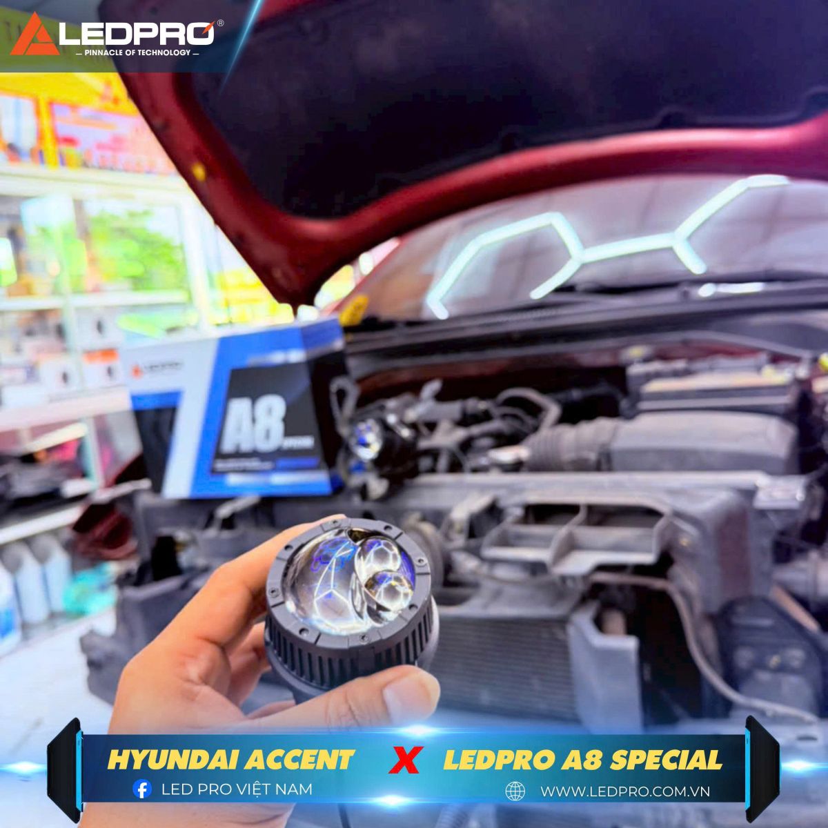 Ledpro A8 Special thiết kế nhỏ gọn, phù hợp với nhiều dòng xe trên thị trường