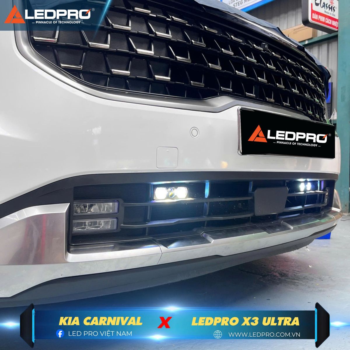 LEDPRO X3 Ultra được lắp đặt trên Kia Carnival