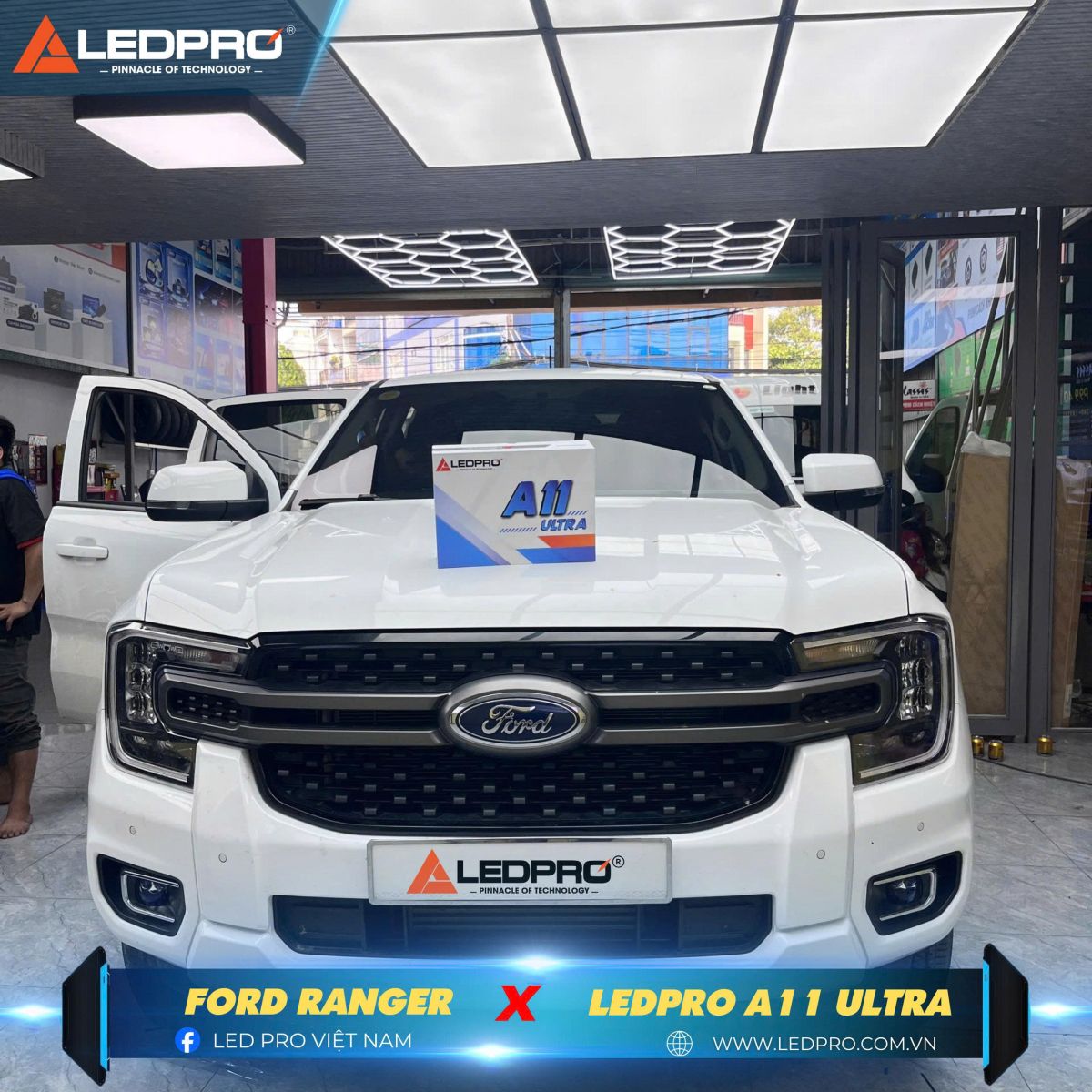 Mẫu xe bán tải nâng cấp ánh sáng đi đêm với Ledpro A11 Ultra