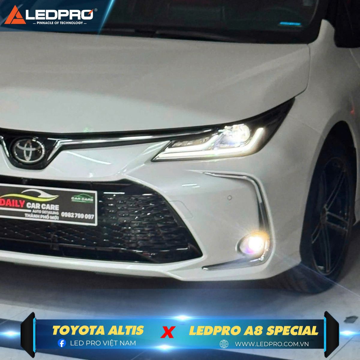 Toyota Altis lựa chọn nâng cấp ánh sáng với bi gầm Ledpro A8 Special
