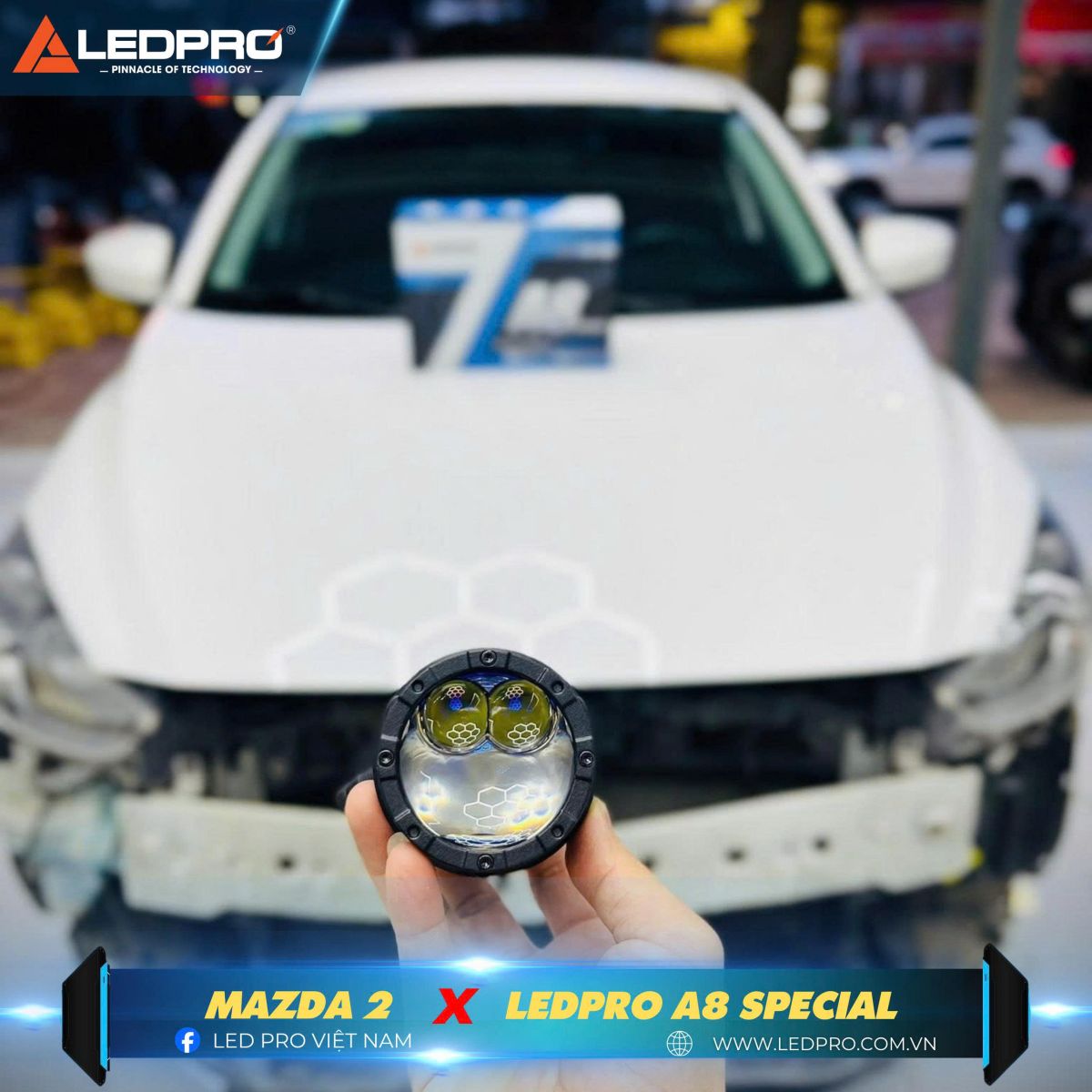 Ledpro A8 Special có kích thước nhỏ gọn, phù hợp với xe có hốc nhỏ