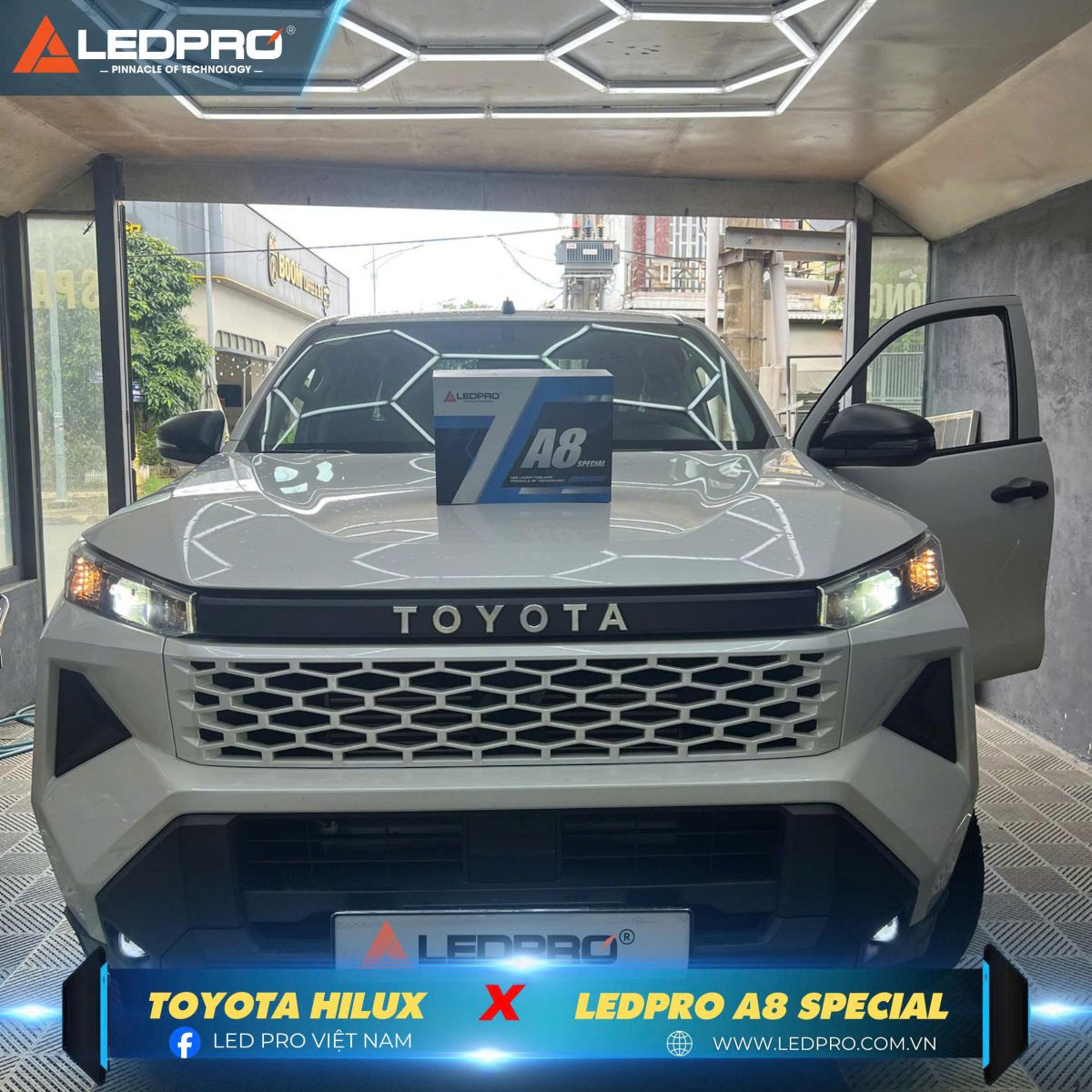 Toyota Hilux nâng cấp ánh sáng Ledpro A8 Special