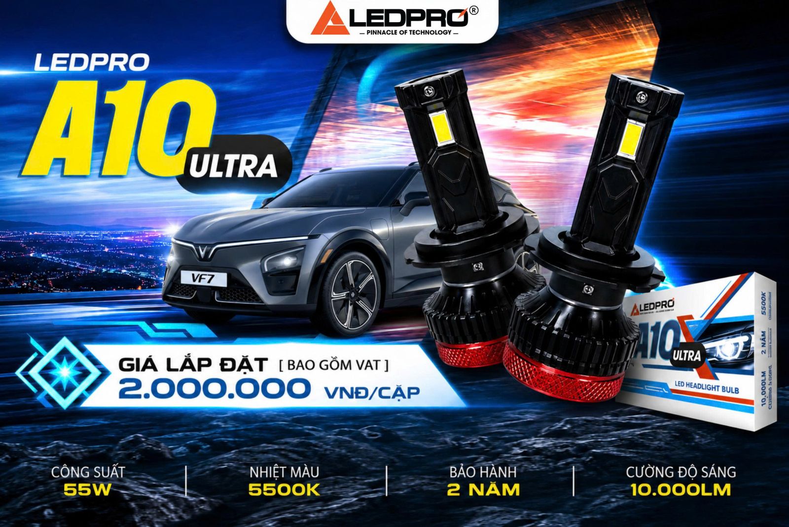Ledpro A10 Ultra bóng Led chân H
