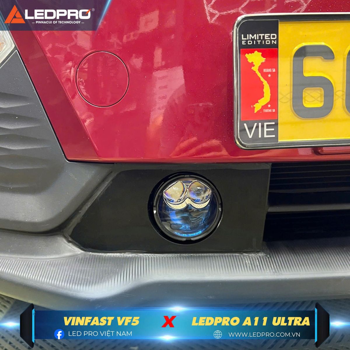 Bi gầm 3 inch Ledpro A11 Ultra lắp đặt gọn gàng thẩm mỹ
