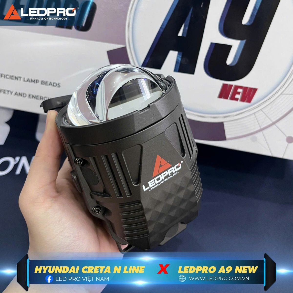 Ledpro A9 New có thiết kế 3 inch hướng đến lắp đặt gọn gàng và thẩm mỹ