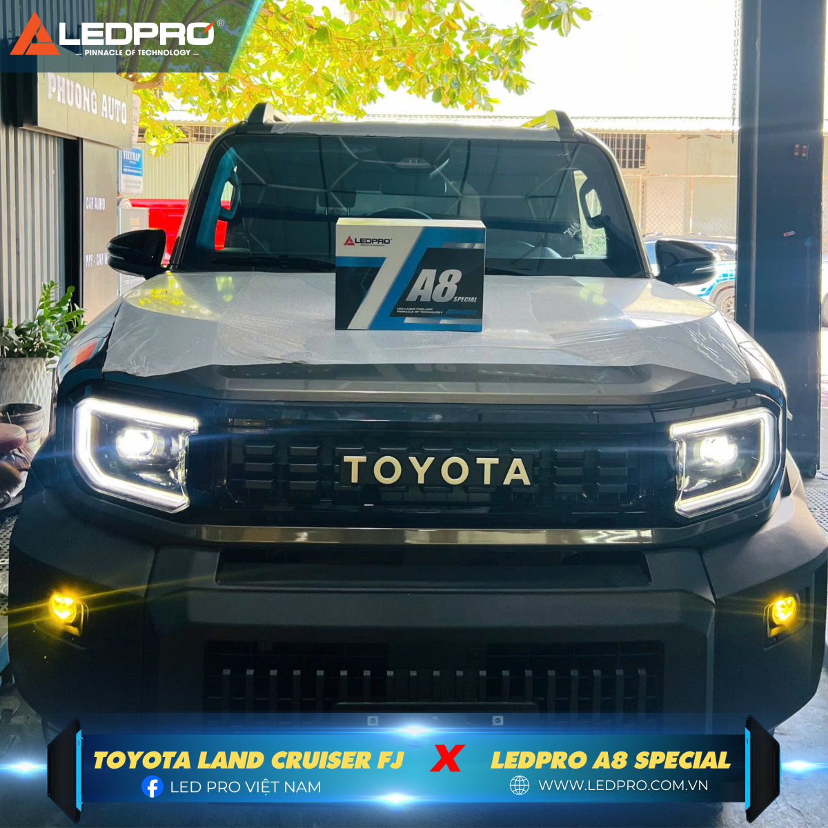 Toyota Land Cruiser FJ nâng cấp ánh sáng bằng Ledpro A8