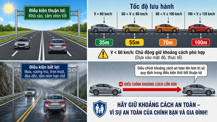 Từ ngày 27/08/2026, cảnh sát giao thông sẽ xử phạt các trường hợp vi phạm về khoảng cách an toàn. Ảnh: Cục Cảnh sát giao thông