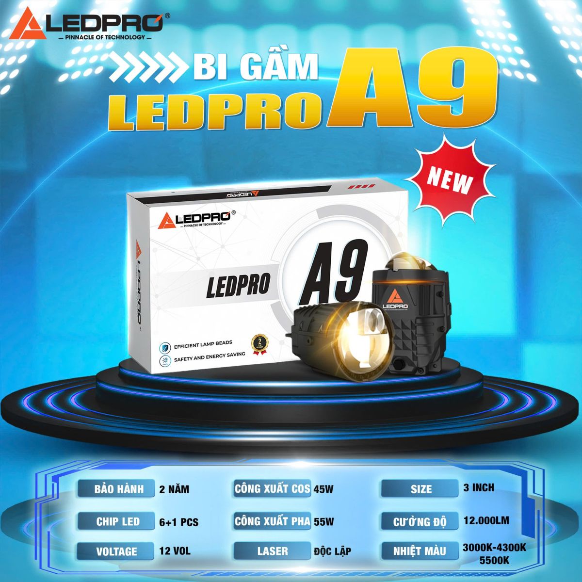 LEDPRO A9 NEW - Bi gầm 3 inch quốc dân đỉnh nhất phân khúc 