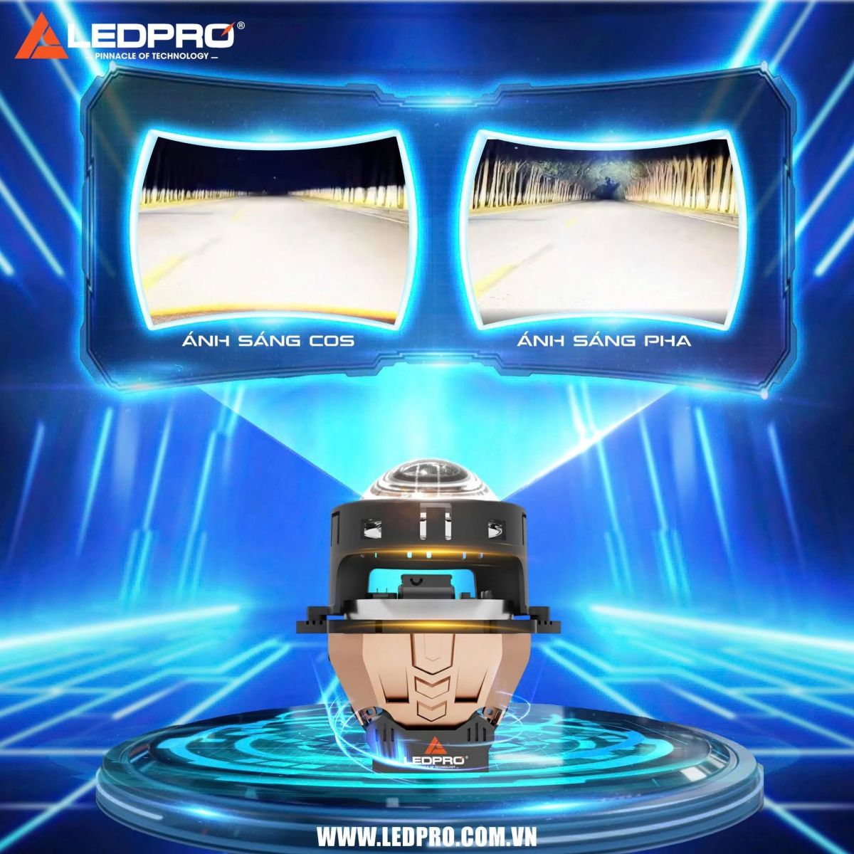 Ledpro AS300 Ultra có khả năng chiếu sáng rộng, xa giúp người lái chủ động quan sát hơn