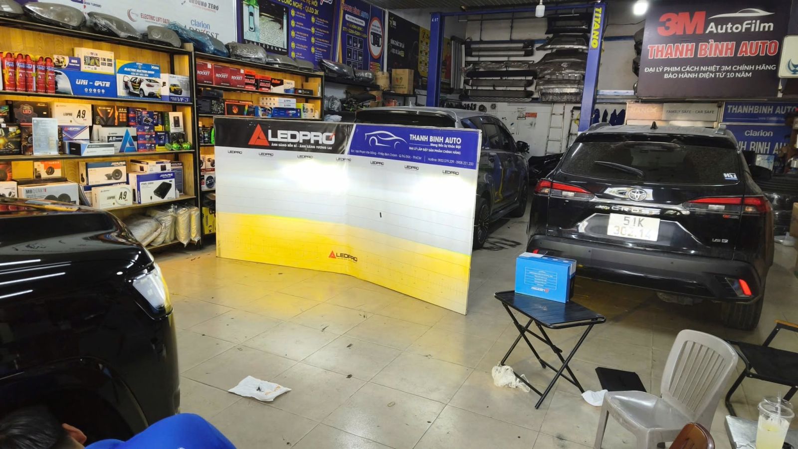 Ánh sáng sau khi đã nâng cấp lên bi gầm Ledpro A8 Special