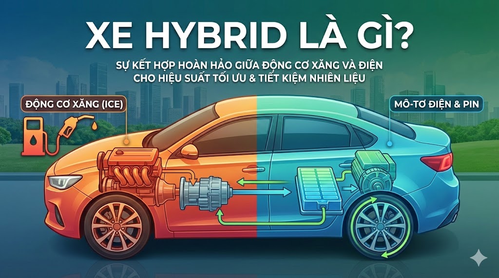 Xe hybrid kết hợp động cơ xăng và mô-tơ điện. Ảnh: hyundaingocphat