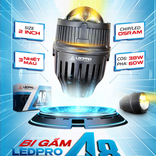 Đèn bi gầm nâng cấp ánh sáng cho ô tô. Ảnh: Ledpro