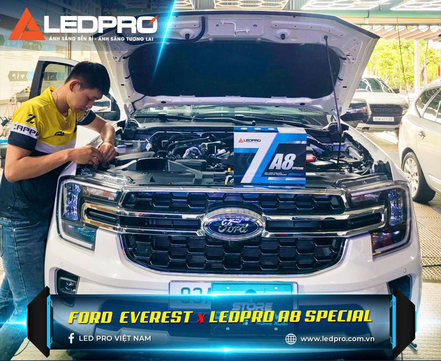 Ford Everest kết hợp hoàn hảo với LEDPRO A8 Special