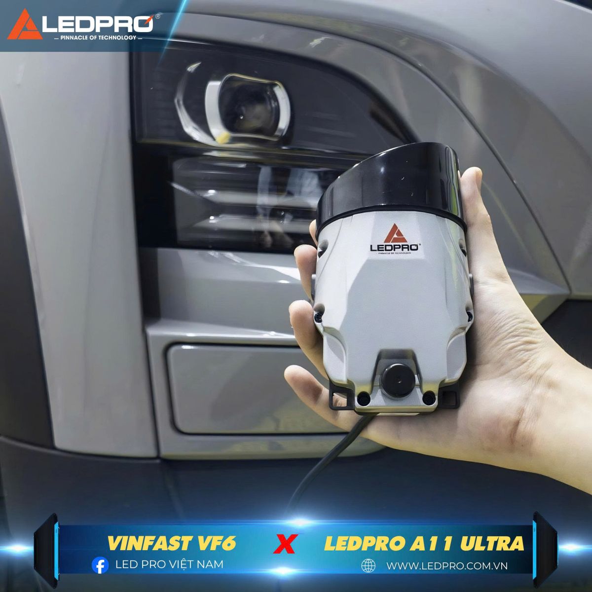 Ledpro A11 Ultra với kích thước 3 inch