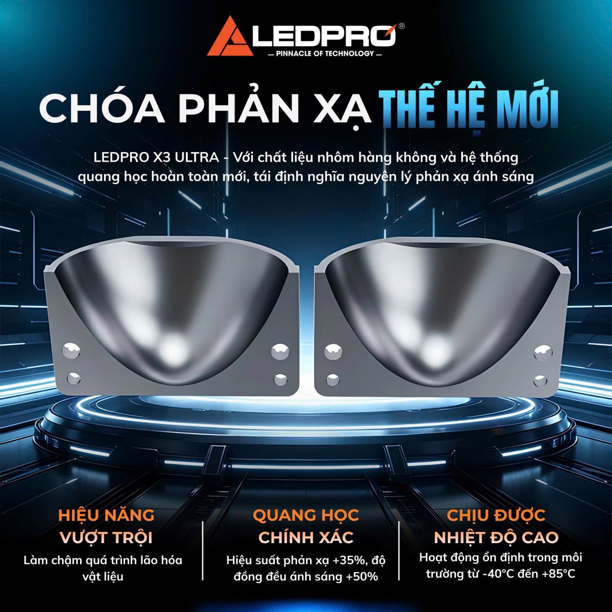 Ledpro X3 Ultra sở hữu chóa phản xạ thế hệ mới