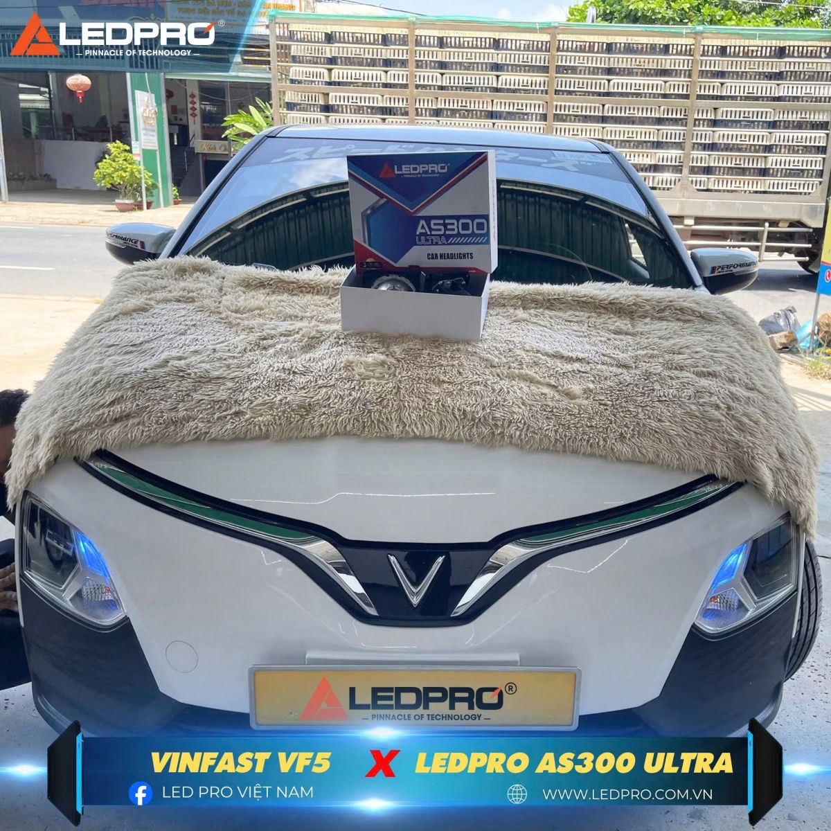 Vinfast VF5 tăng sáng bi pha Ledpro AS300 Ultra