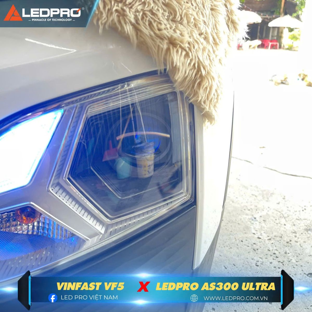 Bi pha Ledpro AS300 Ultra khi lắp lên Vinfast VF5