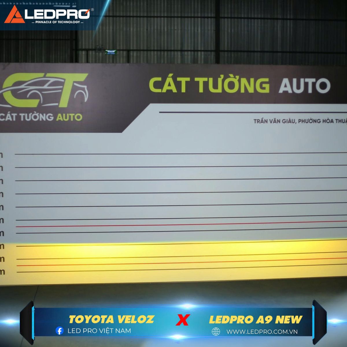 Ledpro A9 New với nhiệt màu 3000k phá mưa phá sương