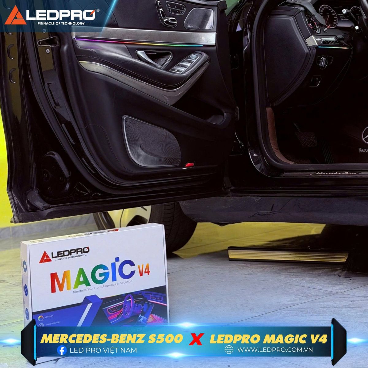 Led nội thất Ledpro Magic V4 trên Mercedes-Benz S500
